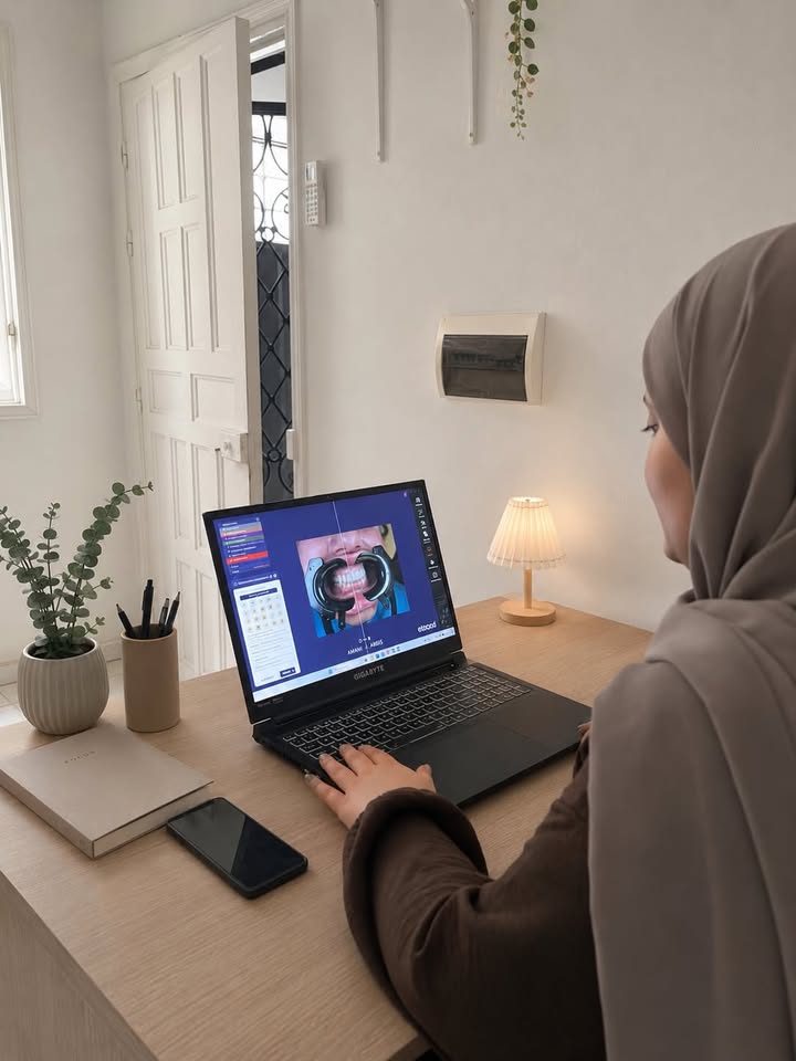Analyse numérique dentaire sur ordinateur portable