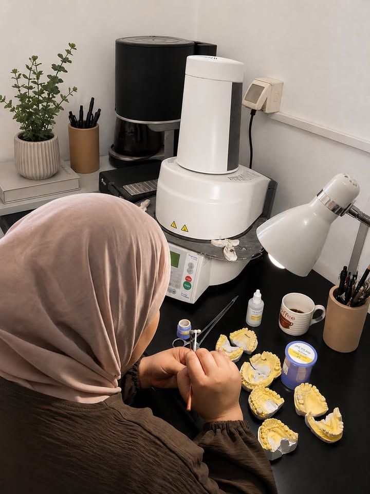 Finition de modèles dentaires au laboratoire