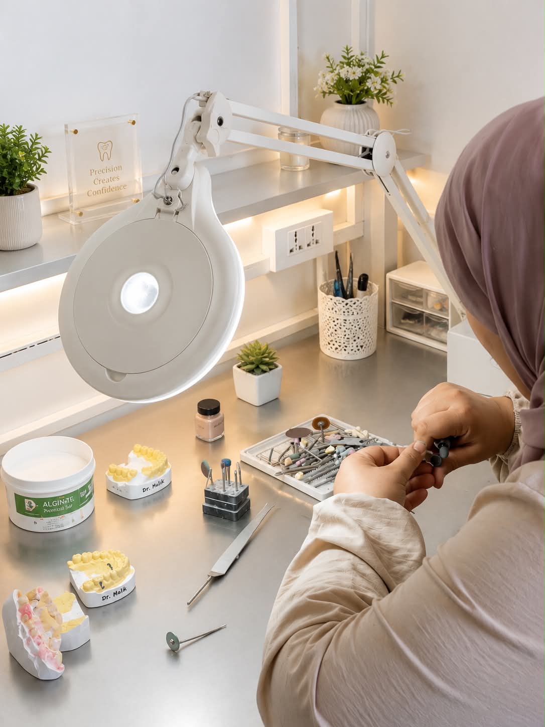 Espace de travail du laboratoire dentaire à Sousse
