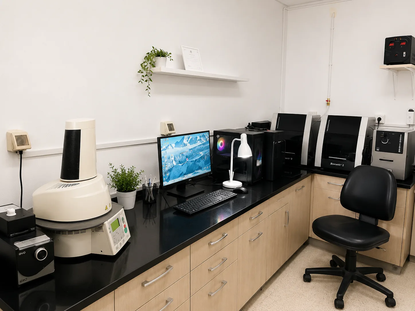 Poste numérique du laboratoire pour préparer des fichiers d'impression 3D dentaire