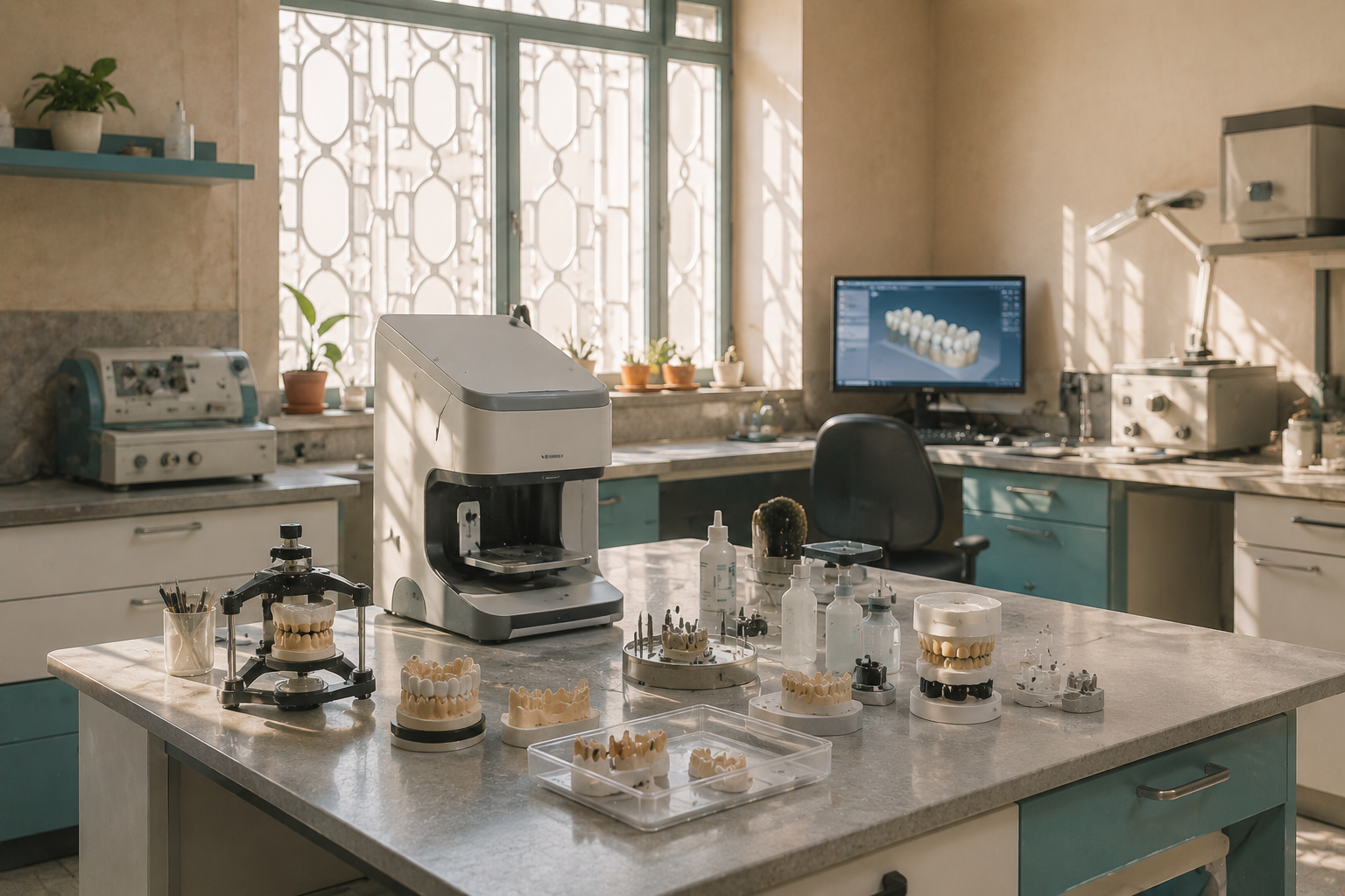 Laboratoire dentaire chaleureux et équipé